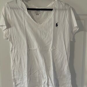 White vneck Ralph Lauren  tshirt.